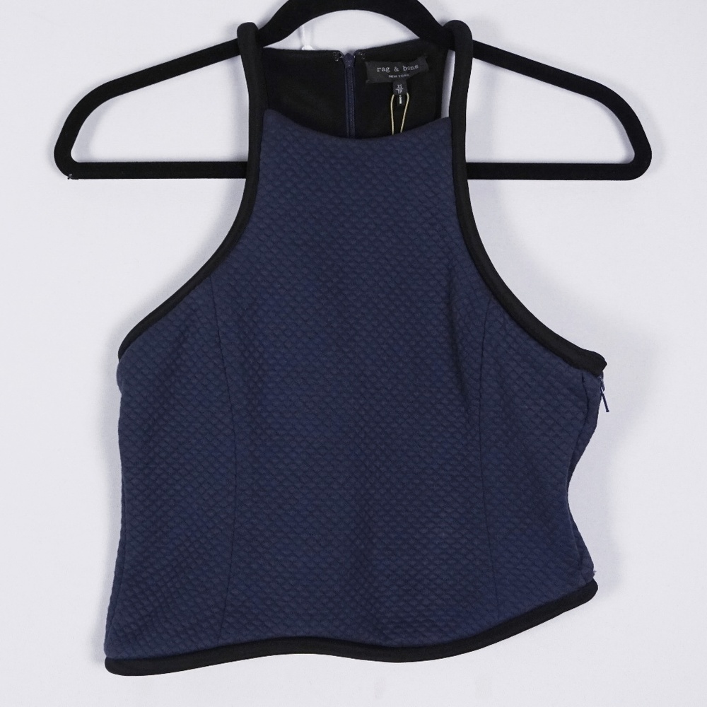 Rag & Bone Asymmetrical Quilted Crop Livvy Tank